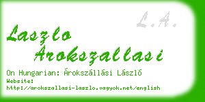 laszlo arokszallasi business card