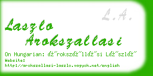 laszlo arokszallasi business card